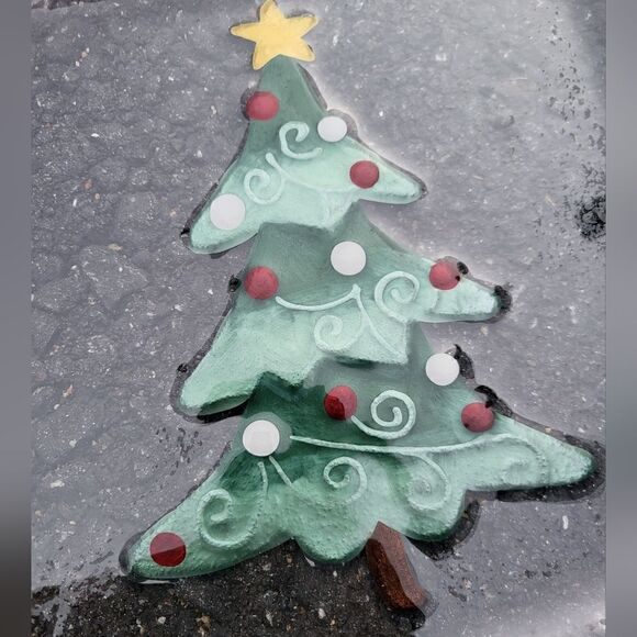 Pfaltzgraff Winterberry Square Glass 13.75" Christmas Tree Platter - Picture 4 of 8